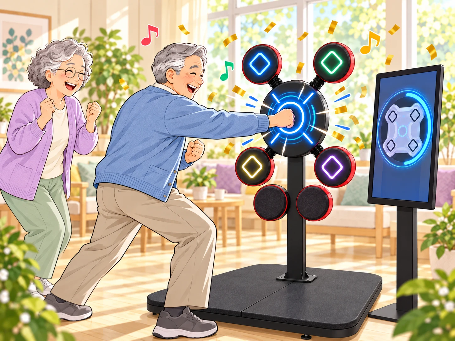 Tap along to the music, then use closed fists on the center pad during fever time.