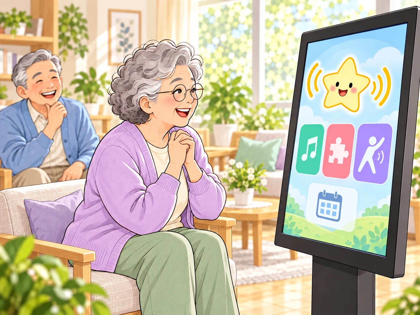 A large screen and friendly voice help make the first step easier.
